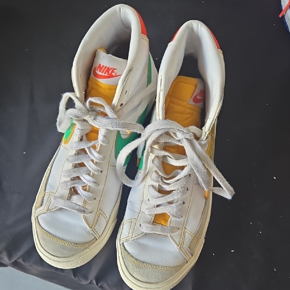 Nike Men High-Top Sneakers - White, Green, Orange